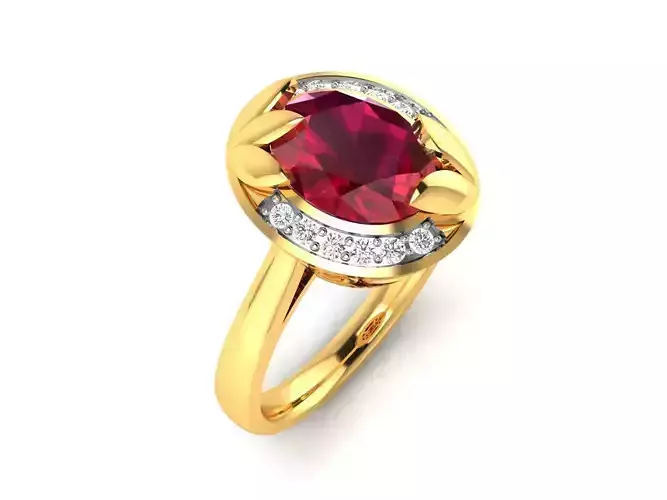 ring-4247 oval ruby and diamond ring
