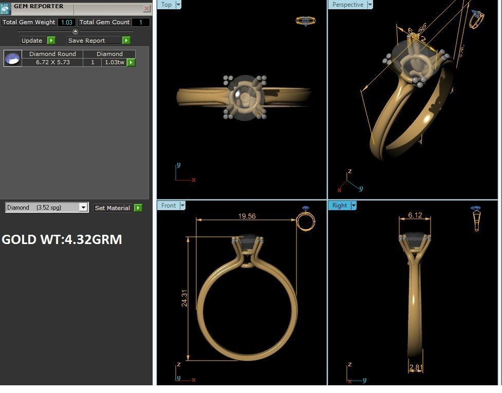 ring-4242 solitaire engagement ring gold 3D print model_4