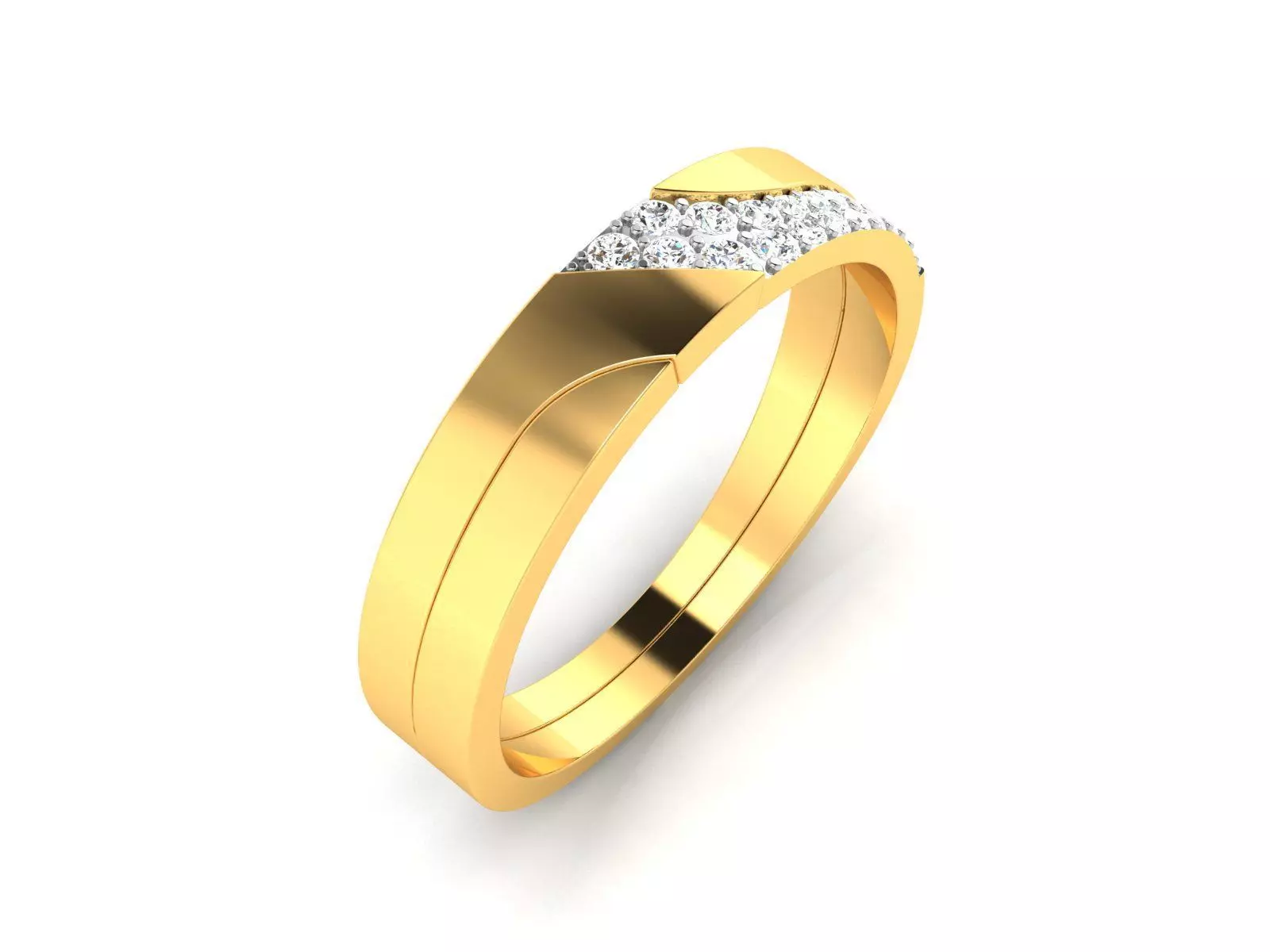 ring-4233 mens diamond ring gold 3D print model_0