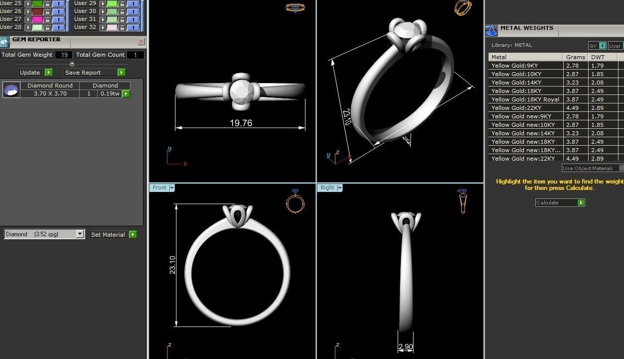 ring-4187 ruby solitaire ring gold 3D print model_8