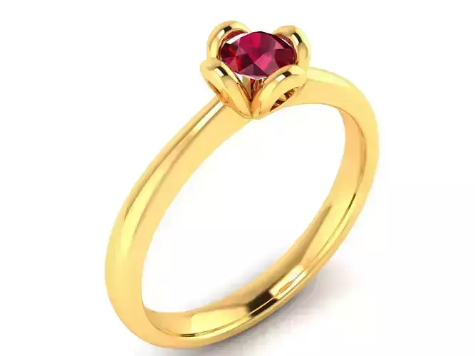 ring-4187 ruby solitaire ring gold
