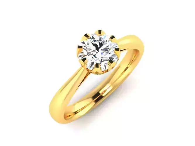 ring-4176 solitaire diamond engagement ring gold