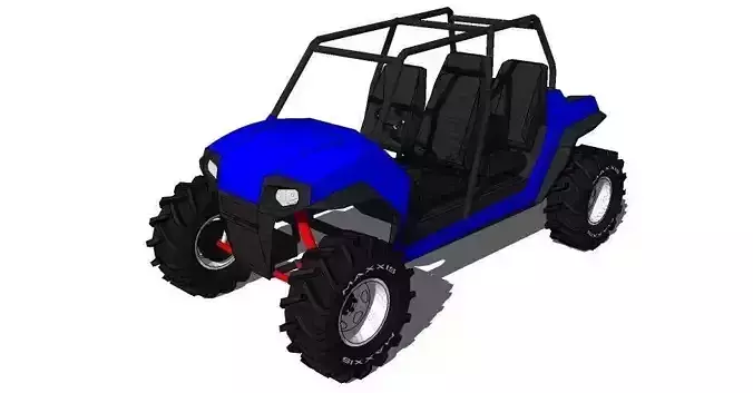 4 seater Polaris RZR Low-poly 3D model