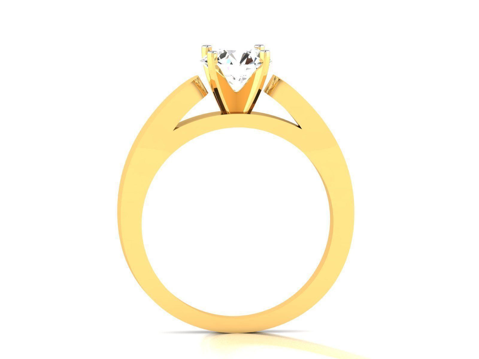 ring-4113 diamond solitaire engagement ring gold 3D print model_2
