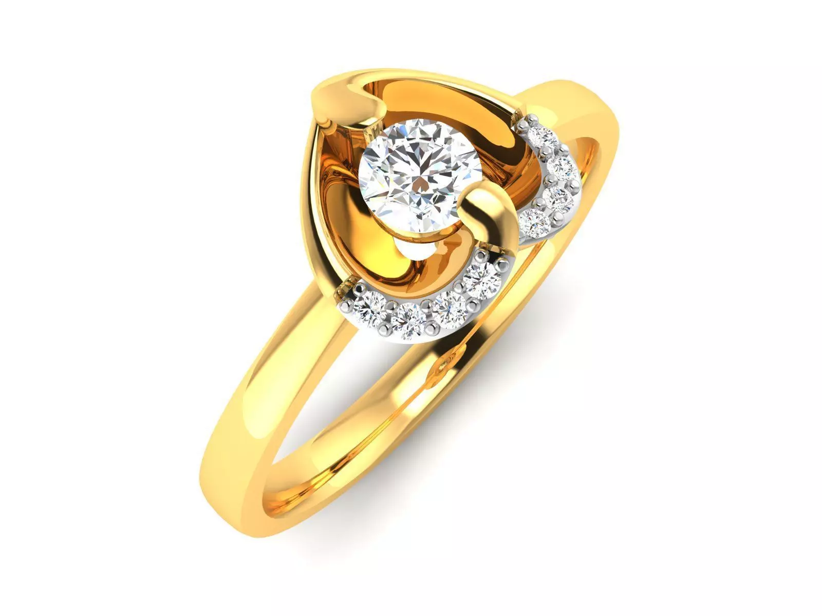 ring-4096 diamond engagement ring gold 3D print model_0