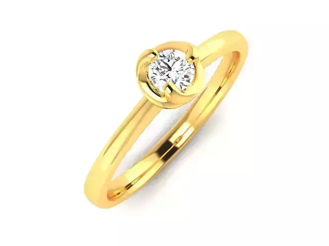 ring-4094 solitaire diamond ring gold
