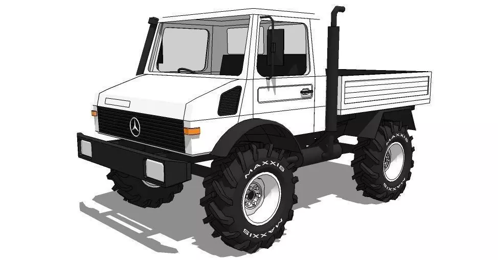 Unimog U 1000 1 Low-poly 3D model