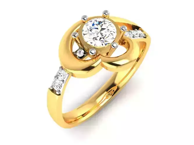 ring-4056 solitaire diamond ring gold