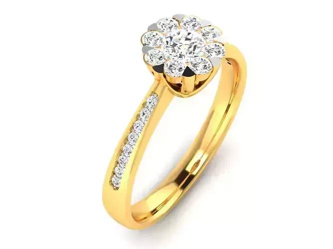 ring-3789 diamond cluster ring gold
