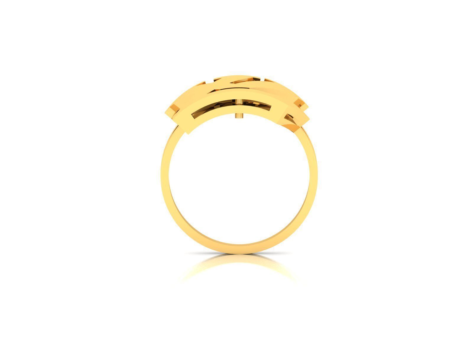 ring-3756 gold ring with letter v 3D print model_4