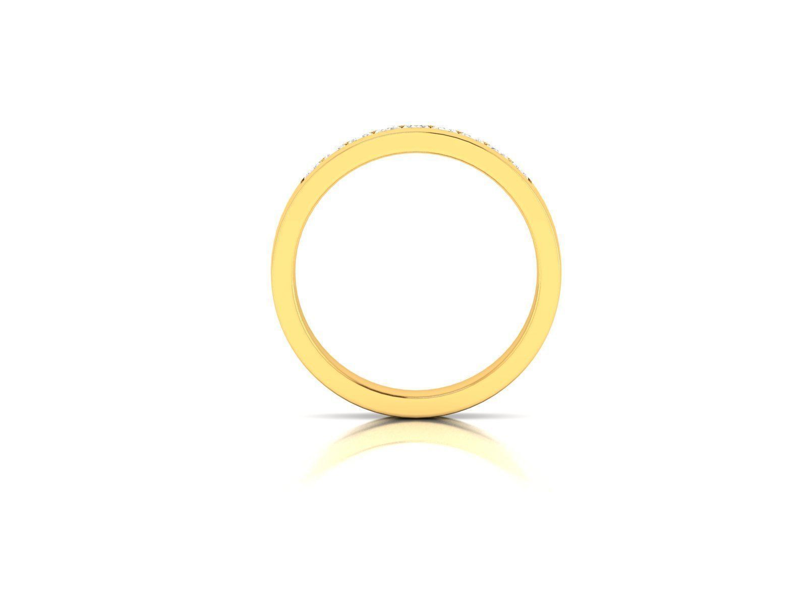 ring-3739 gold wedding band with diamonds 3D print model_4