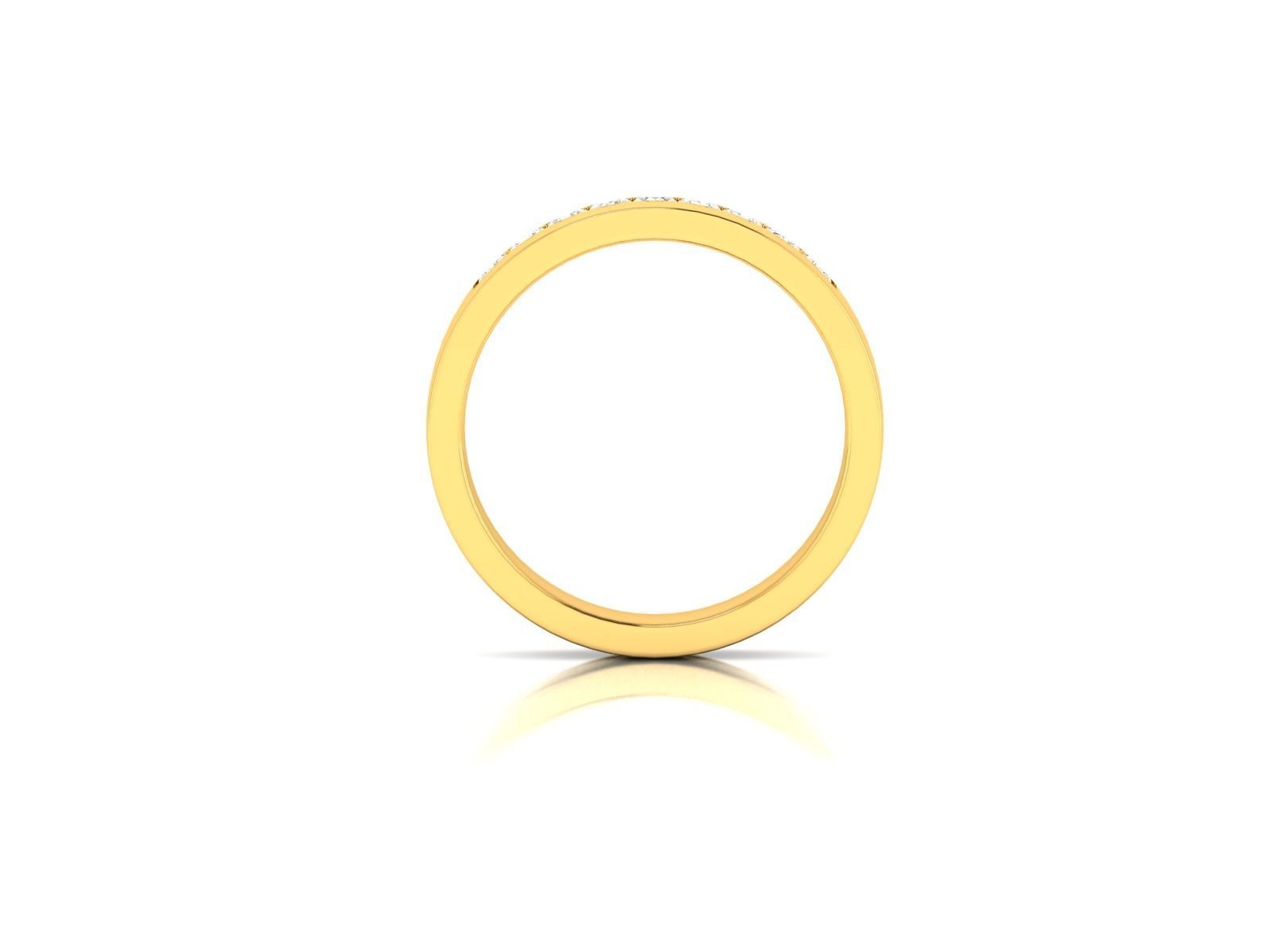 ring-3739 gold wedding band with diamonds 3D print model_5
