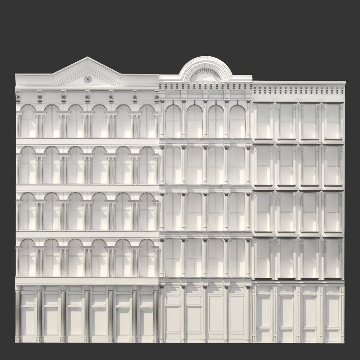 Architectural facades 3D model_2