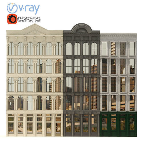 Architectural facades 3D model
