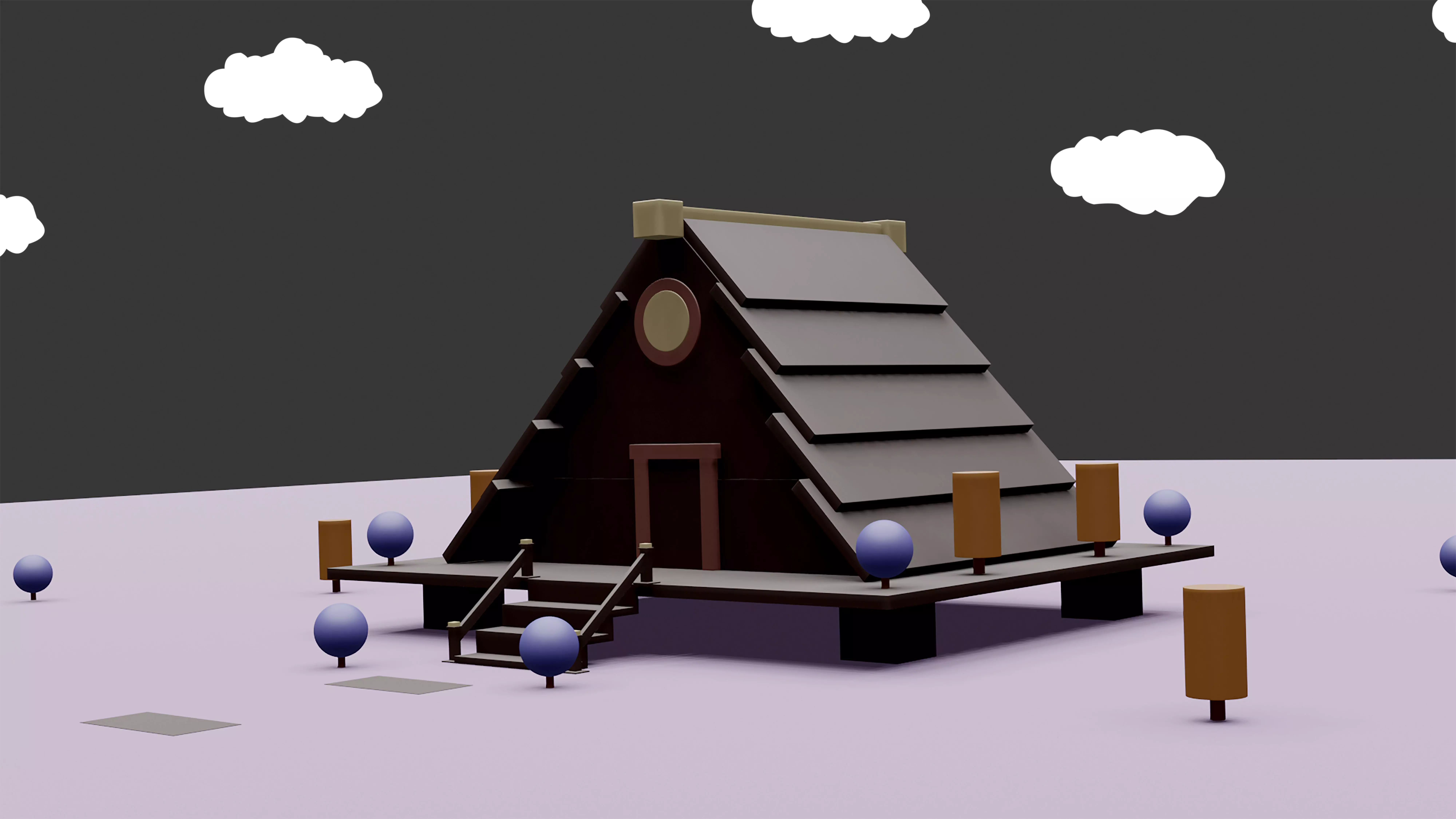 Small Home Low-poly 3D model_0