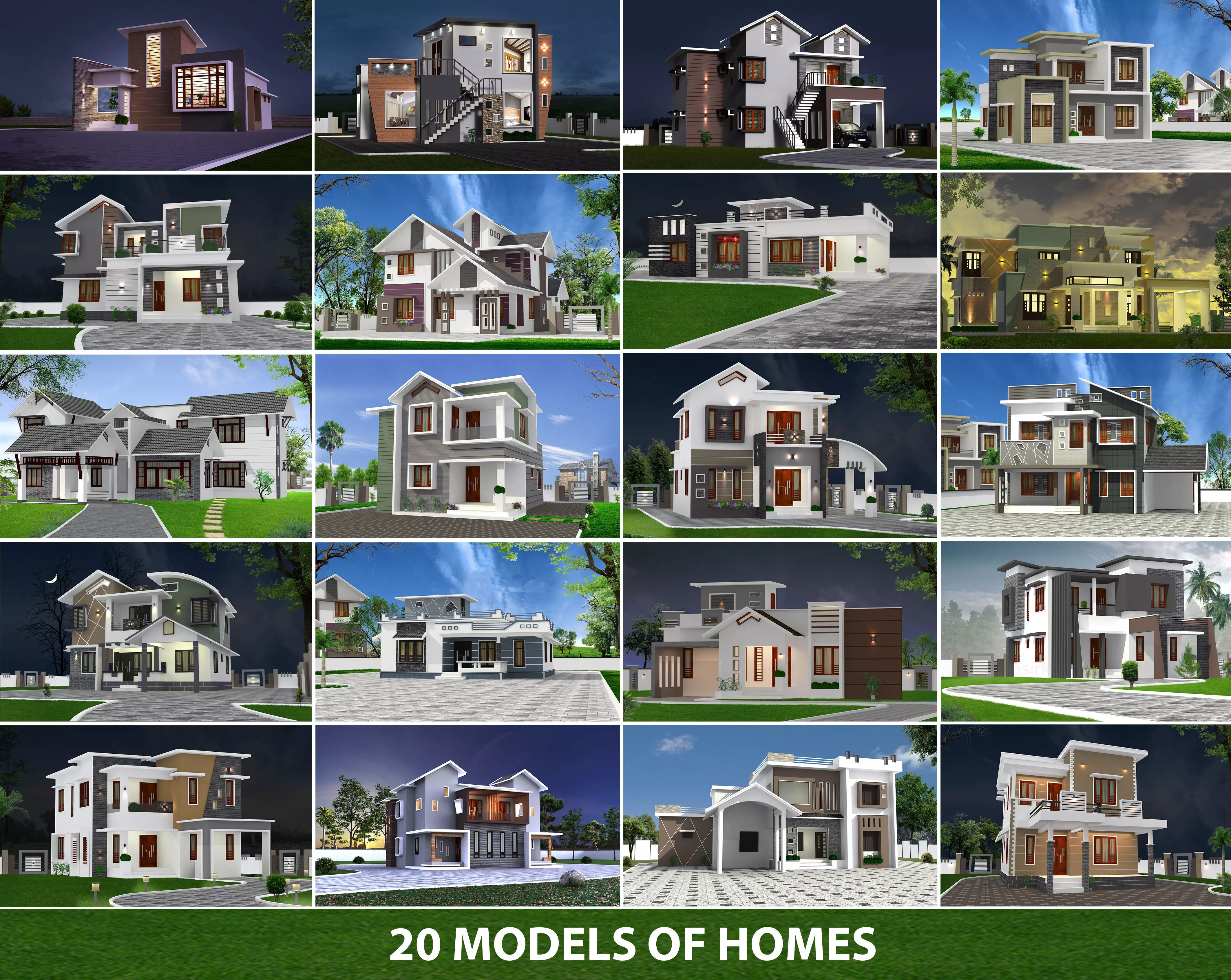 20 HOME MODELS 3D Model Collection_0