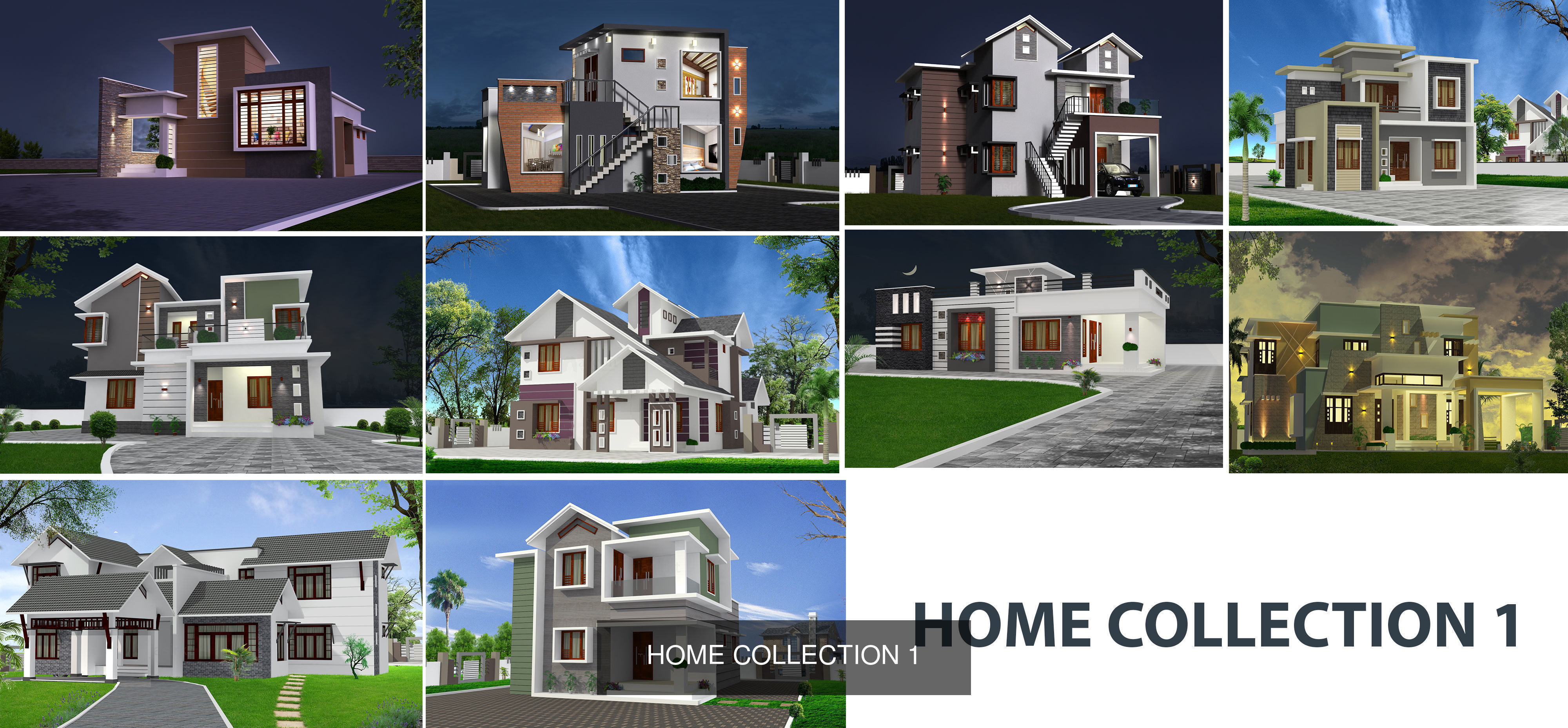 20 HOME MODELS 3D Model Collection_1