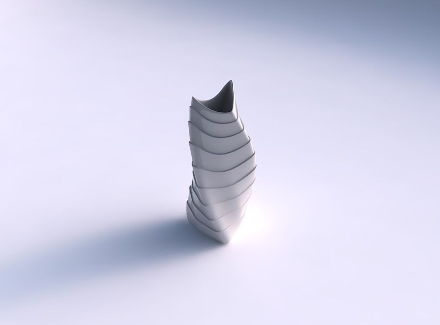 Vase twist curved tipping triangle 2 with horizontal layers 3D print model_0