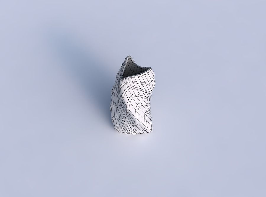 Vase twist curved tipping triangle 2 with horizontal wavy inv... 3D print model_6