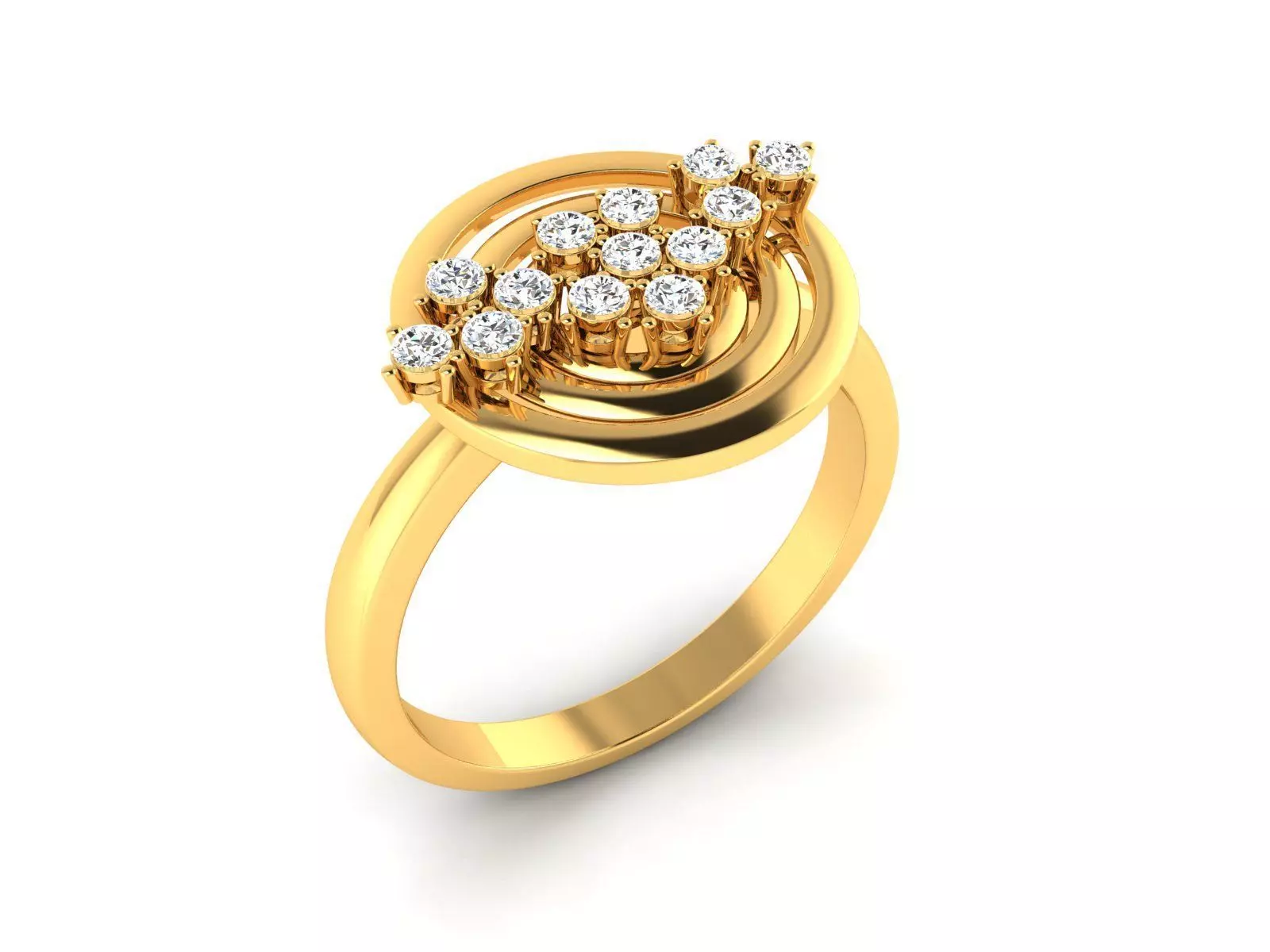 ring-7838 gold ring with diamonds 3D print model_0