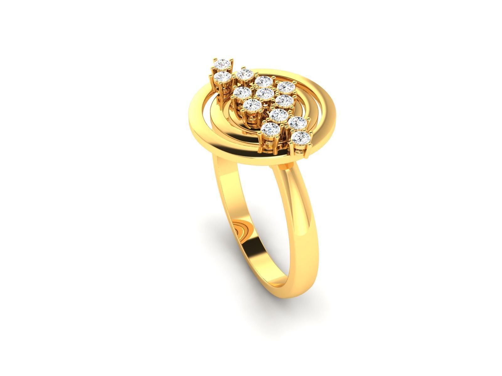 ring-7838 gold ring with diamonds 3D print model_1