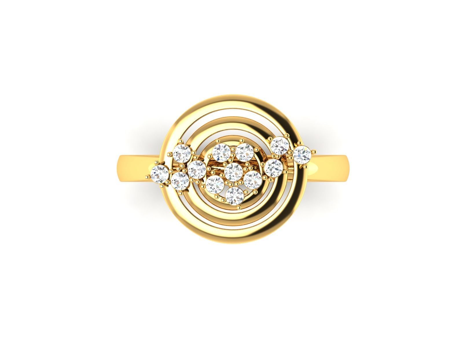 ring-7838 gold ring with diamonds 3D print model_4