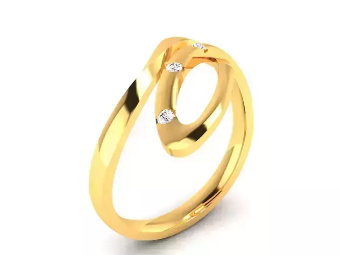 ring-7764 gold ring with diamonds