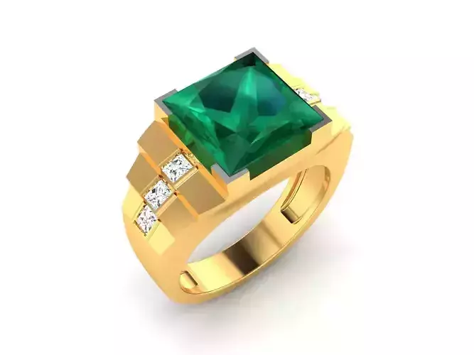 ring-7716 emerald and diamond ring