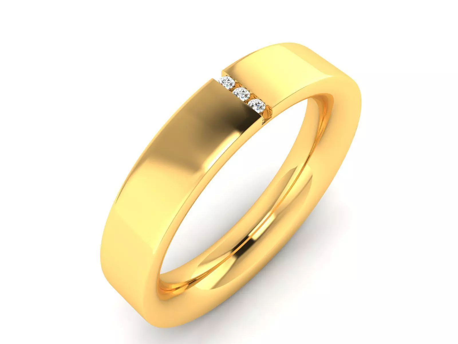 ring-7688 oval ring gold 3D print model_0