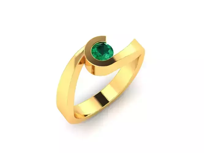 ring-7657 emerald ring gold