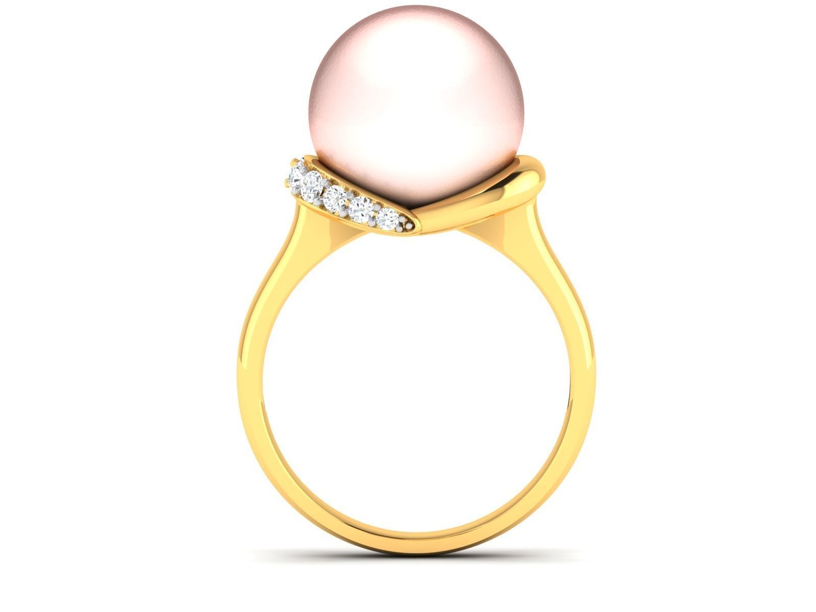 ring-7588 oval pearl ring gold 3D print model_3