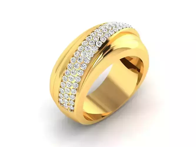 ring-7581 gold band with diamonds