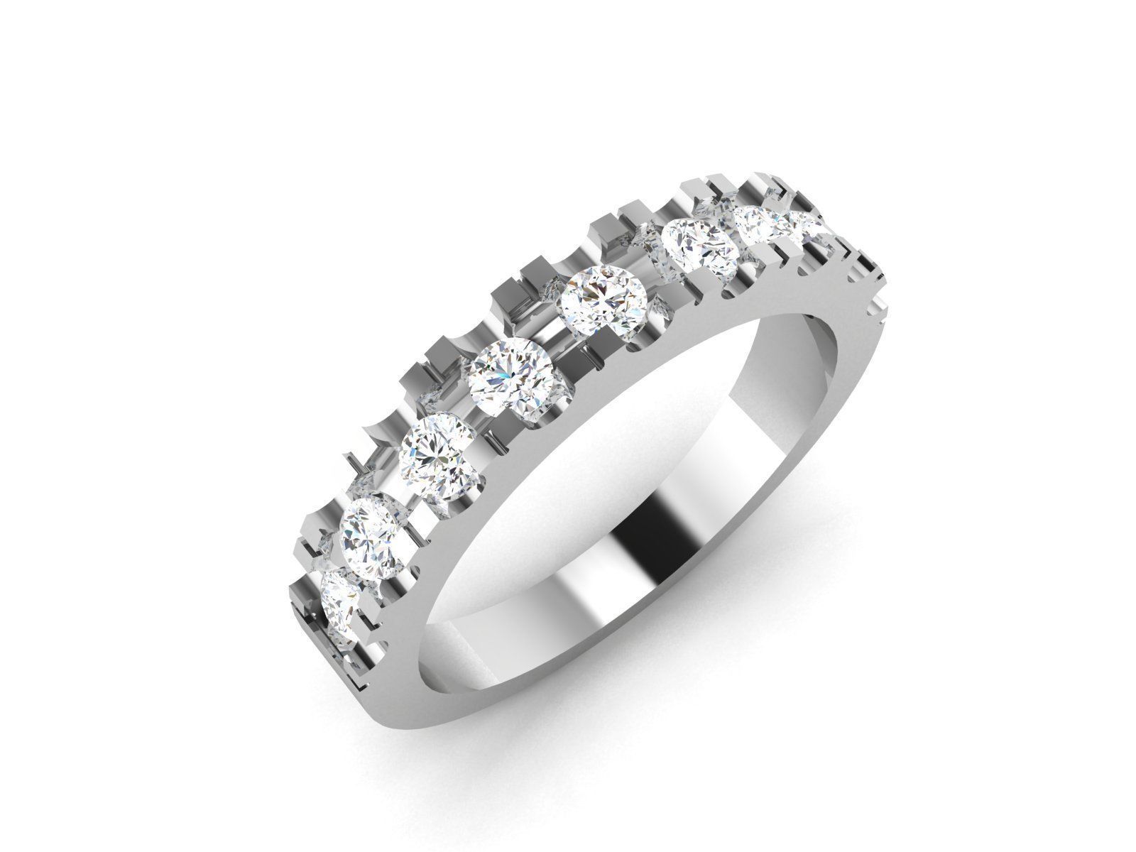 ring-7552 oval diamond ring 3D print model_1