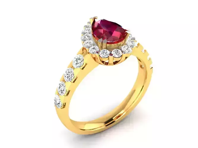 ring-7433 ruby and diamond ring gold