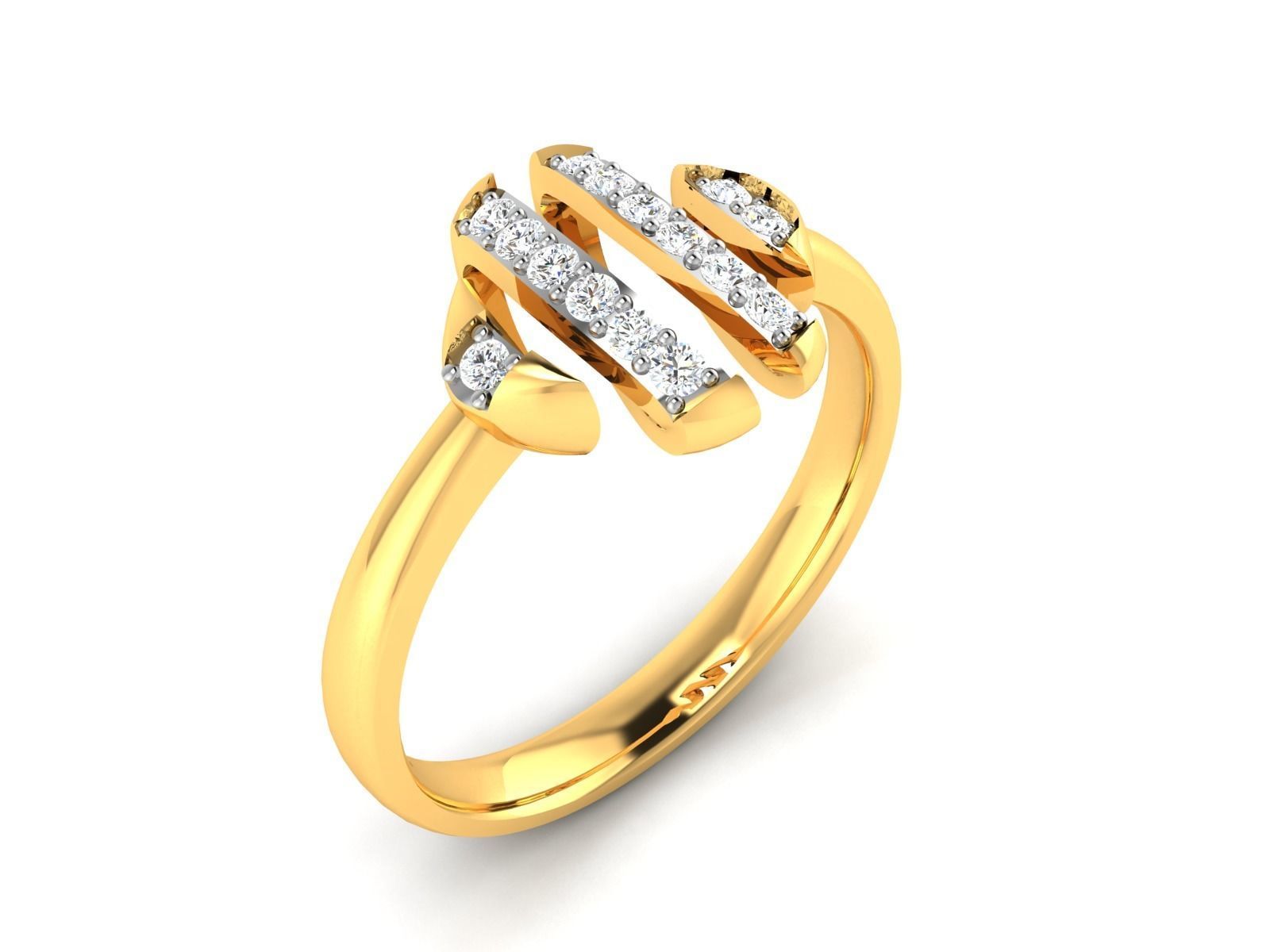ring-7337 oval diamond ring gold 3D print model_1