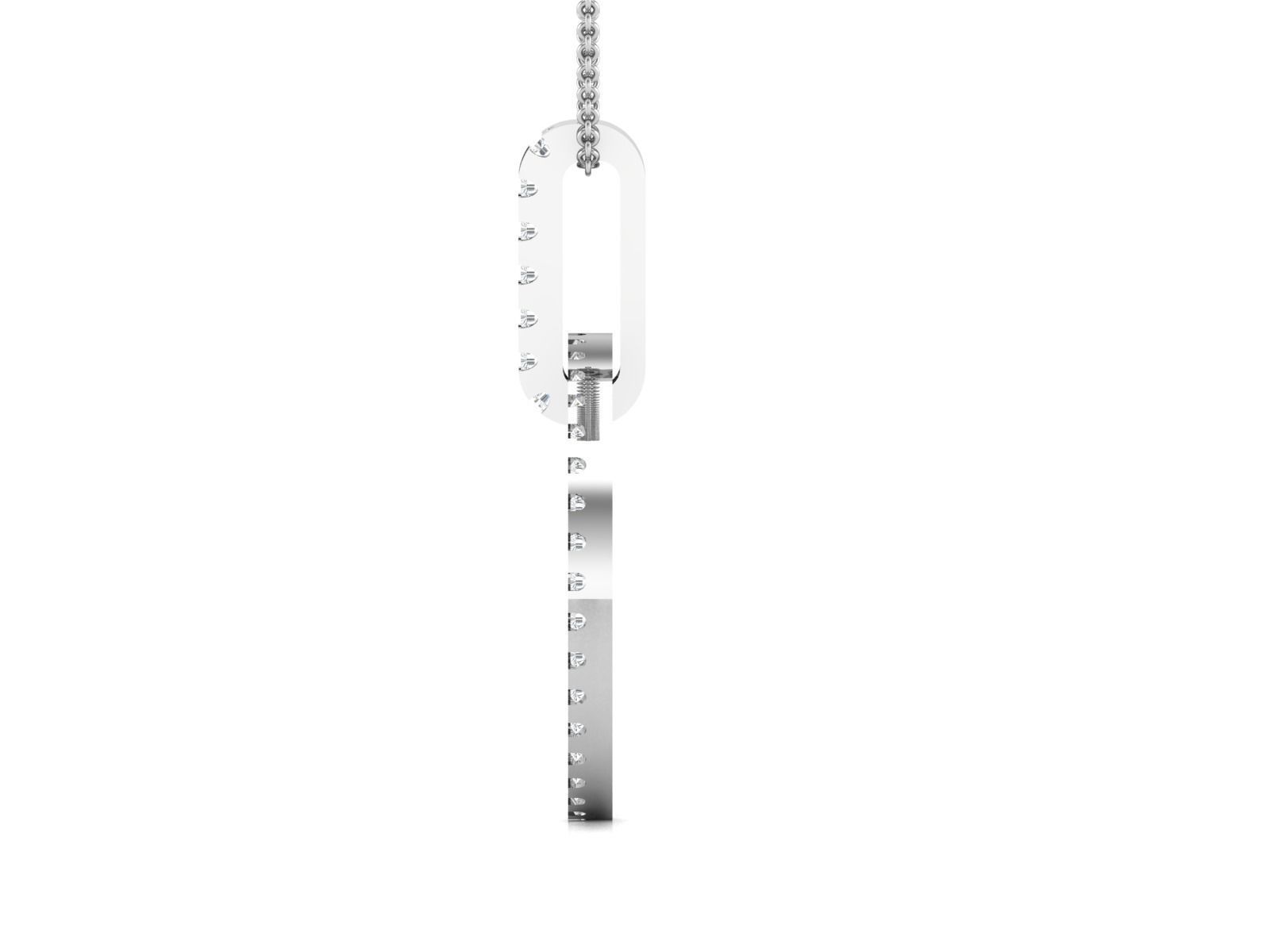 pendant-7307 silver chain with diamond 3D print model_5