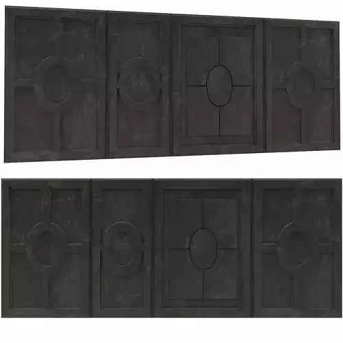 Bar Set 01 part2 Old Black with patina wood wall panels 