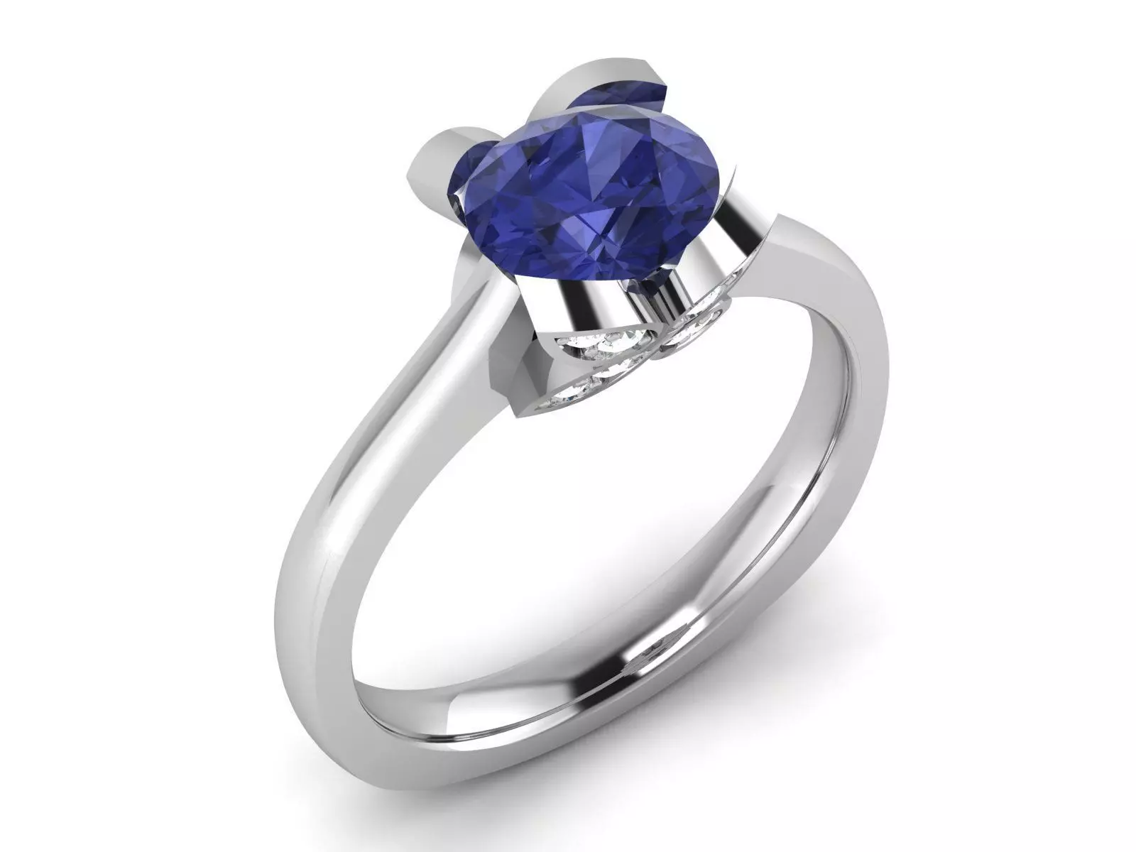 ring-7204 tanzanite engagement ring gold 3D print model_0