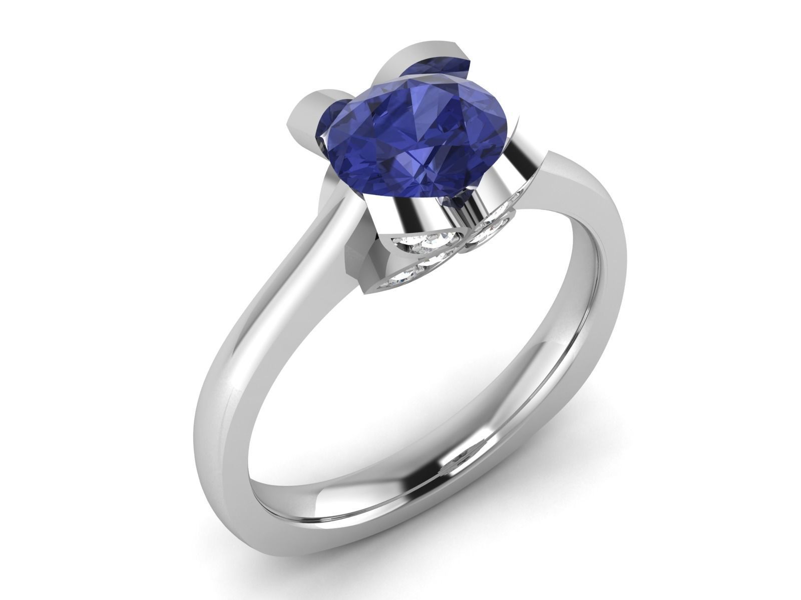 ring-7204 tanzanite engagement ring gold 3D print model_3