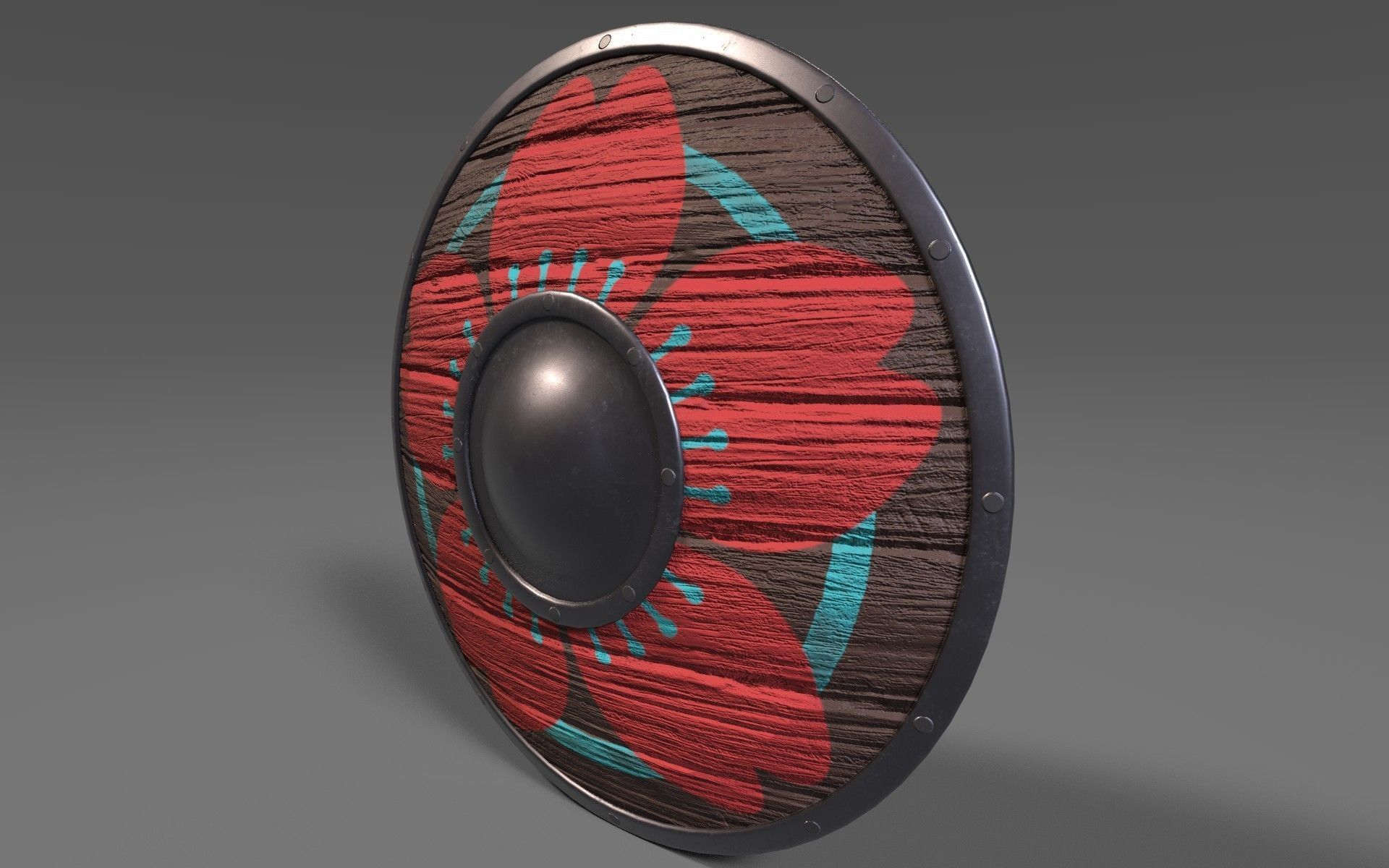 Viking Shield 5 Low-poly 3D model_1