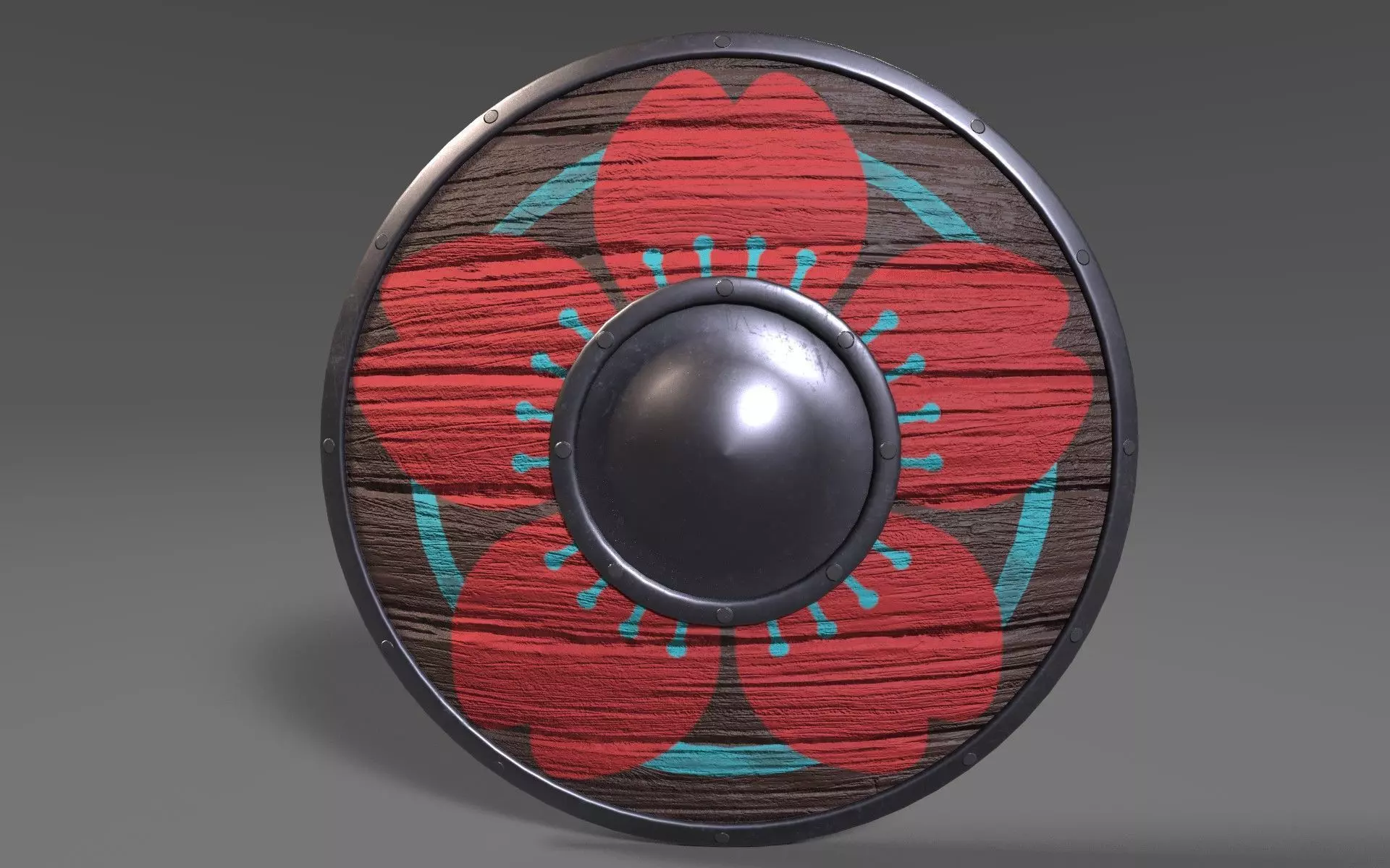 Viking Shield 5 Low-poly 3D model_0