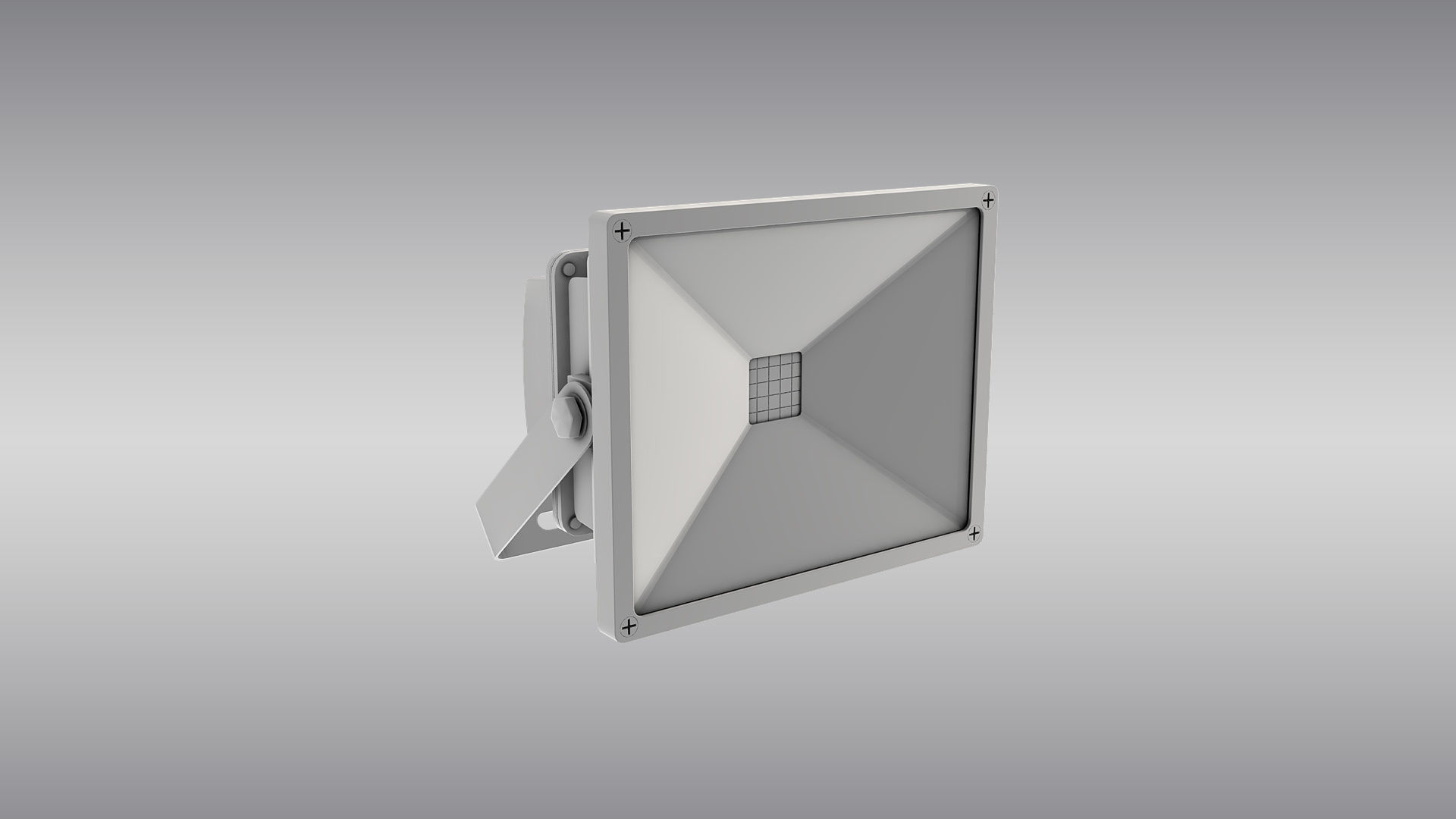 LED Floodlight Low-poly 3D model_9