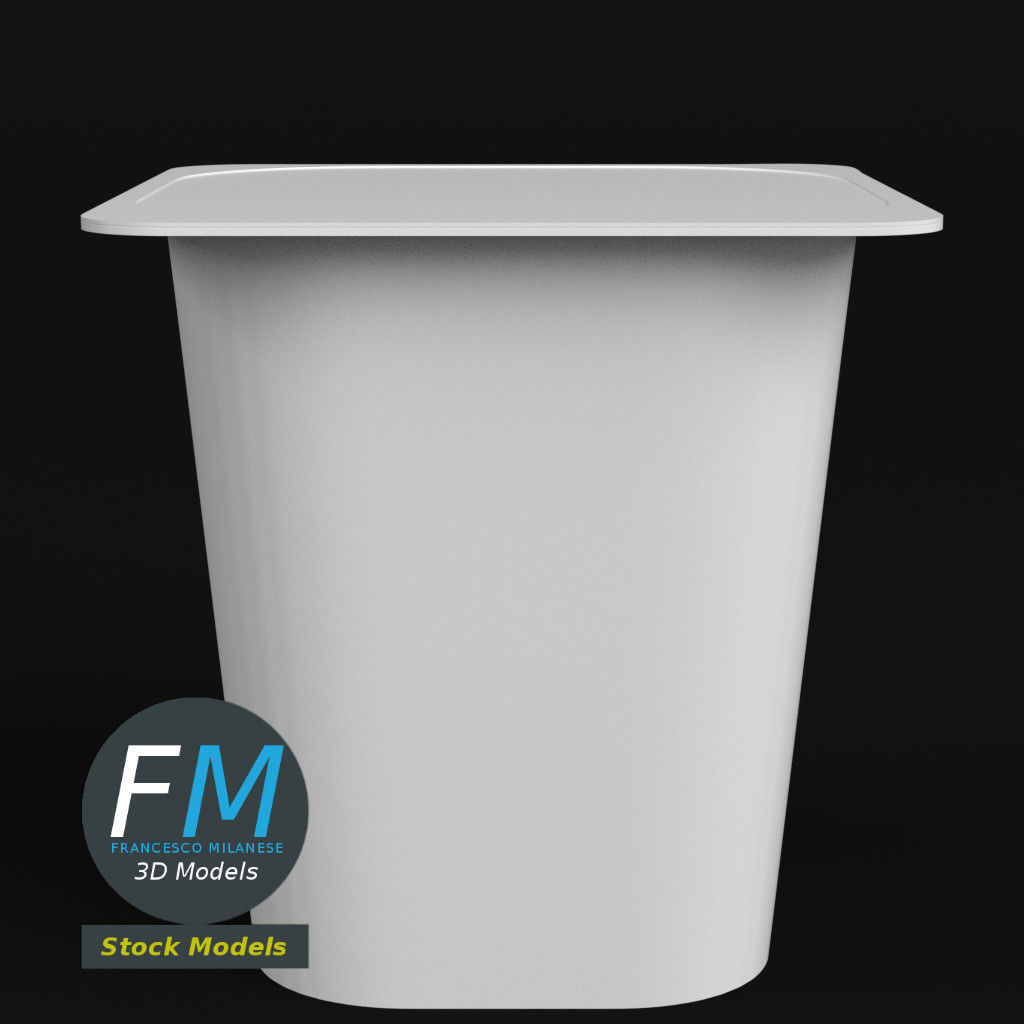 Yogurt square cup closed 3D model_4