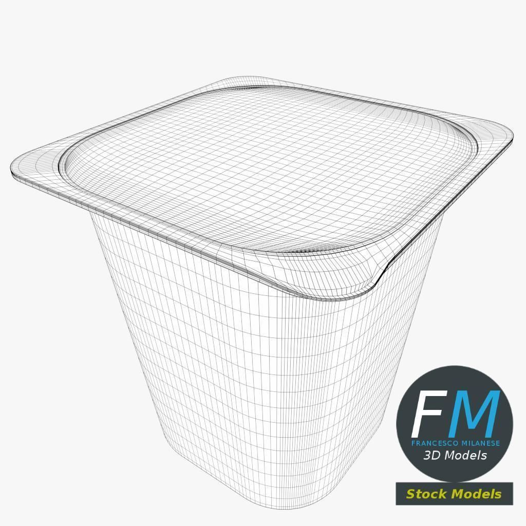 Yogurt square cup closed 3D model_7