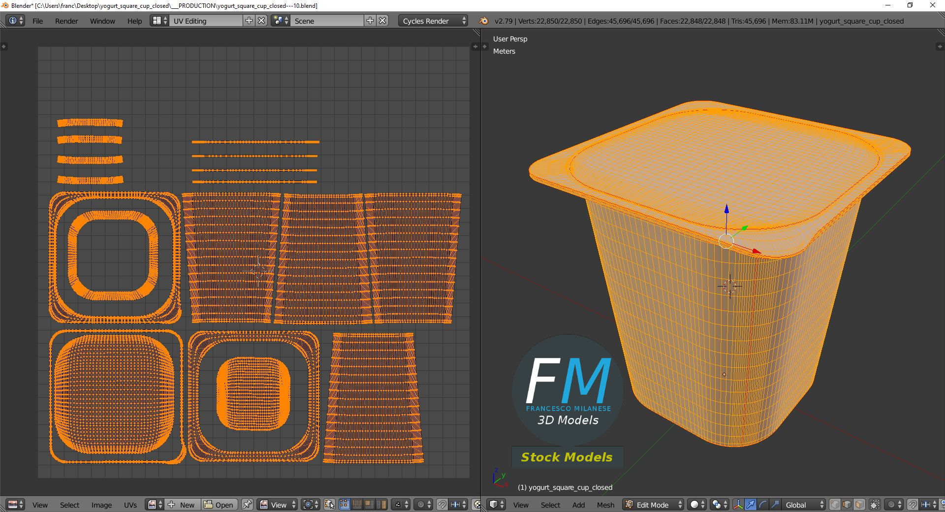 Yogurt square cup closed 3D model_10