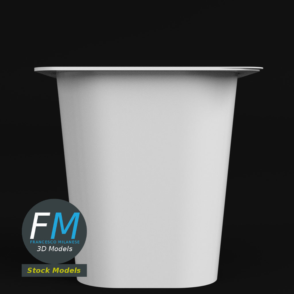 Yogurt square cup closed 3D model_3