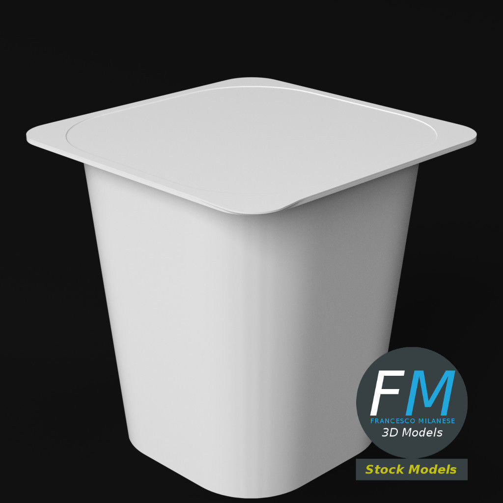 Yogurt square cup closed 3D model_5