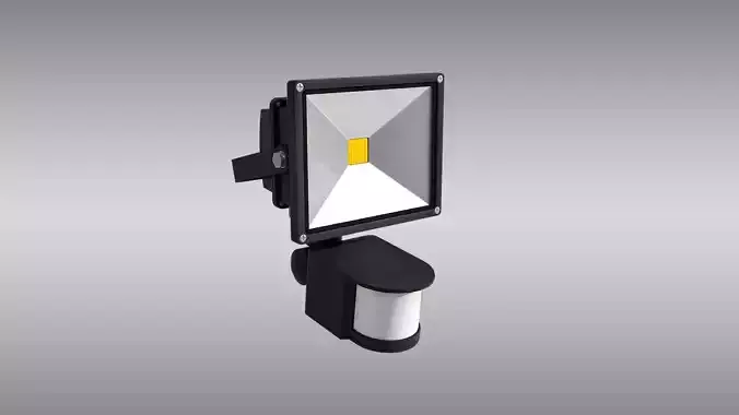 LED Floodlight with Motion Sensor Low-poly 3D model