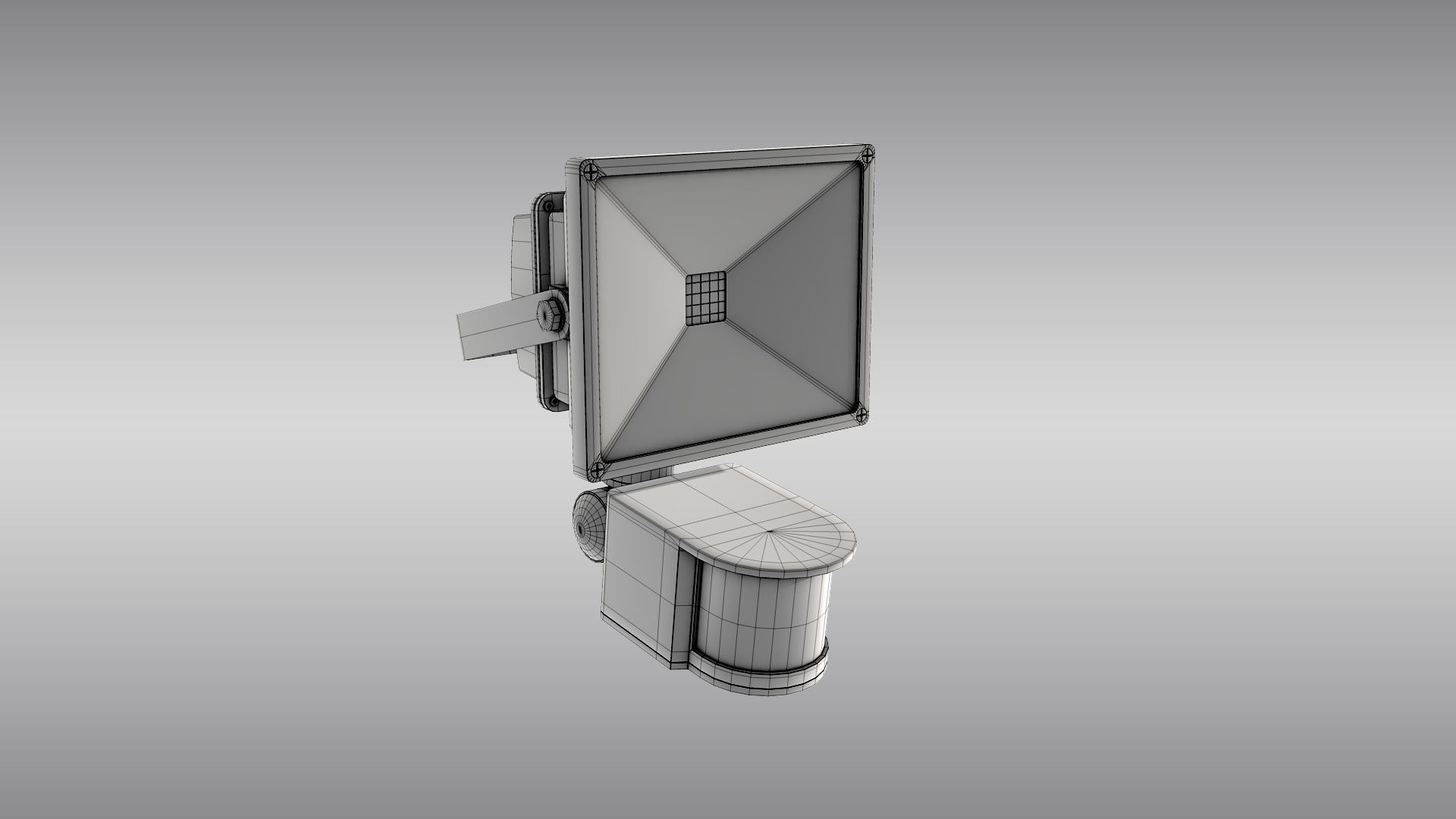 LED Floodlight with Motion Sensor Low-poly 3D model_10