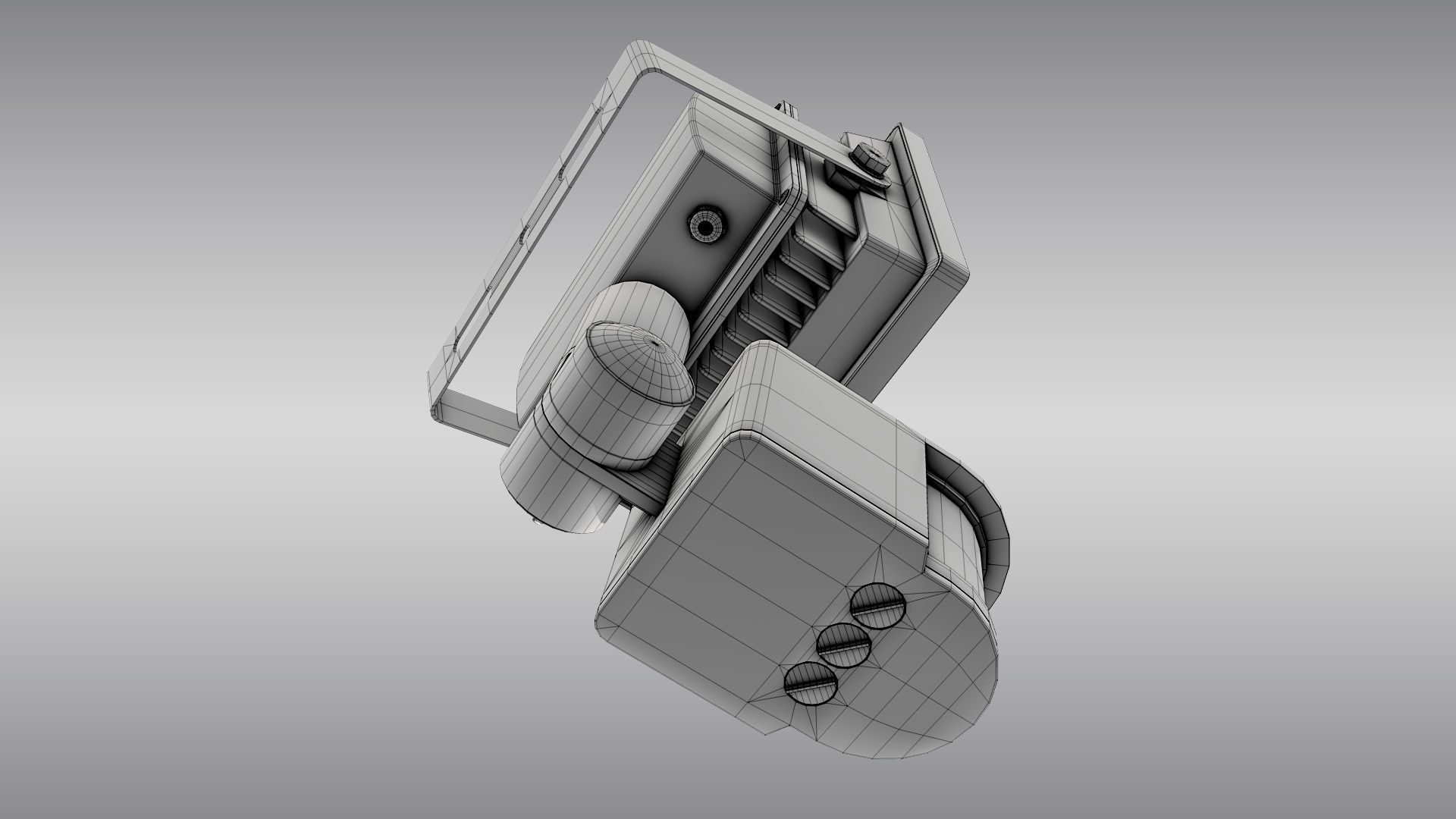 LED Floodlight with Motion Sensor Low-poly 3D model_14